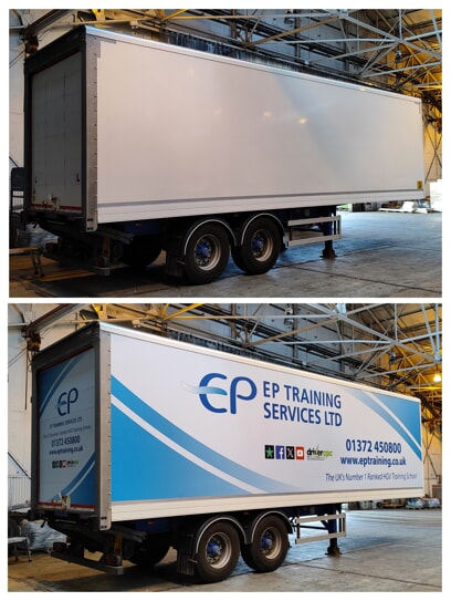 truck sign before and after